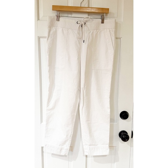 Standard James Perse White Ankle Cropped Seersucker 100% Cotton size 3 Large - Picture 2 of 10